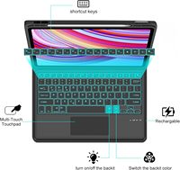 Clavier pavé tactile avec étui pour tablette pour Xiaomi Redmi Pad 2 11 pouces 2025 étui de support de clavier sans fil détachable rétroéclairé 7 couleurs