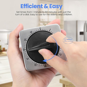 100% Mechanischer Küchentimer mit lautem Alarm, Koch-Tischuhr, magnetischer Rückseite, Metallkonstruktion, keine Batterie erforderlich - Product Image 2