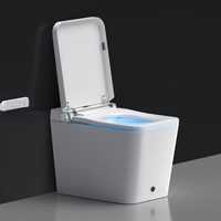 Offre Spéciale – Toilette Intelligente Automatique Moderne Blanche avec Télécommande, Siphon en S, Fixation au Sol, Cuvette en Céramique, Siège Chauffant et Veilleuse