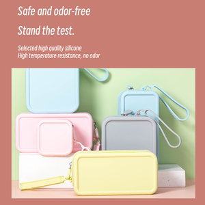 Silicone trang điểm Túi du lịch xách tay Túi mỹ phẩm cho phụ nữ rõ ràng có thể giặt linh hoạt Dây Kéo Túi vệ sinh cá nhân - Product Image 5