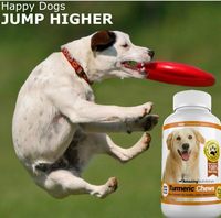 Curcuma incroyable pour chiens, curcumine, antioxydant pour animaux de compagnie, élimine les douleurs articulaires et l'inflammation, 120 comprimés à mâcher, sans gluten, sans arachides, sans soja