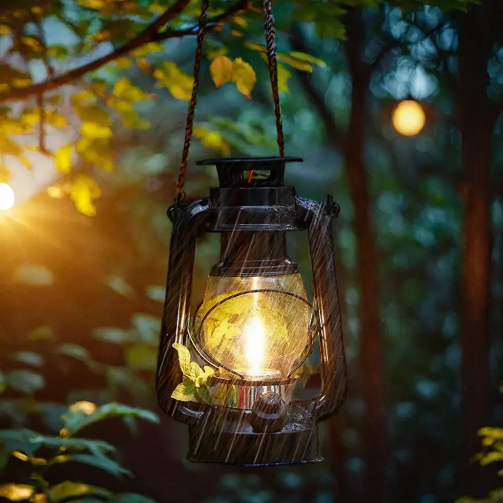 Solar lantern retro nightlight Outdoor hanging light Waterproof garden decoration garden light camping tent light