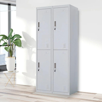 Casier de rangement métallique à 4 compartiments, armoire à vêtements en acier pour bureau, salle de sport, école, achat en gros, commerce extérieur, vente en gros