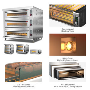 فرن طابقي اقتصادي وعملي للمخابز يعمل بالغاز/الكهرباء مع نظام حقن البخار قابل للتخصيص وسطح حجري للخبز وتحكم باللمس - Product Image 2