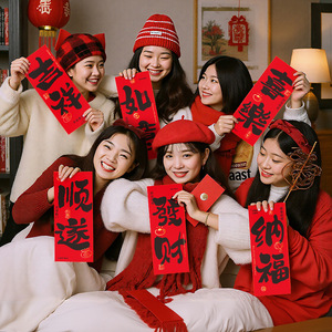 2026 Year of the Horse New Year Creative Handheld Photo Props, Popular Chinese New Year Couplets and <b>Banners</b>, Festive - Product Image 2