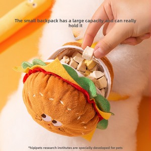 Yeni yenilik stoklanan büyük kapasiteli taşınabilir evcil hayvan sırt çantası ile fermuar kapatma Burgern temalı köpek atıştırmalık paketi köpek koşum - Product Image 4
