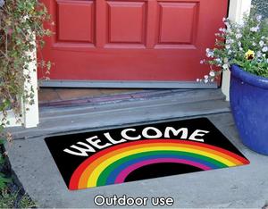 Cheap 18x30 Inch Outdoor Welcome Rainbow <strong>Pride</strong> Door Mat Doormat for Entryway Indoor Entrance - Product Image 1
