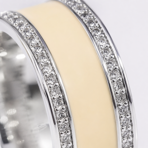 Anello Romantico Bicolore con Gemma per Donne, Elegante Gioiello da Matrimonio alla Moda - Product Image 5