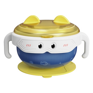 Vajilla para bebé, plato con ventosa de acero inoxidable para alimentación infantil de 0 a 12 meses, esterilización a alta temperatura, seguro - Product Image 2