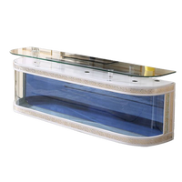Aquarium en acrylique personnalisé, grand cube transparent, réservoir de poissons, puces avant, support TV, table, pièces