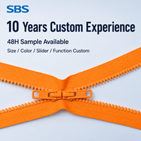 SBS5 #   Cremallera de Resina Ecológica sin Bloqueo de Doble Apertura de 20 cm para Bolsas, Certificación ISO9001, Compatible con OEM/ODM