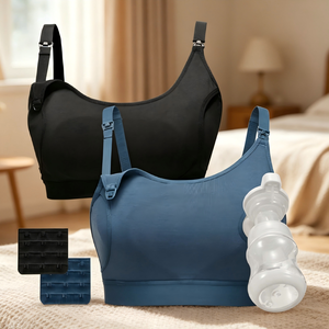 <span class=keywords><strong>Reggiseno</strong></span> <span class=keywords><strong>Allattamento</strong></span> Senza Cuciture Morbido e Traspirante 2 Pezzi <span class=keywords><strong>Nero</strong></span> Blu con Spalline Regolabili per <span class=keywords><strong>Allattamento</strong></span> Senza Mani per Uso Quotidiano - Product Image 4