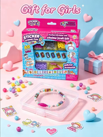Kit de Fabricación de Pulseras con Pegatinas Holográficas, Juego de Manualidades de Joyería con Cuentas para Niños, Juguete Creativo Hecho a Mano, Regalo para Niñas de 6 Años en Adelante
