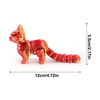 Figurine de chat articulée, imprimée en 3D, en plastique, style Art déco, réaliste, articulée, poses mobiles, décoration de bureau, ornement de maison, Noël