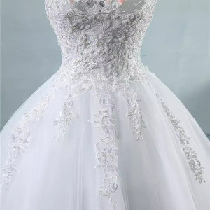 Abito da Sposa Personalizzato ZJ9076 Stile Ball Gown con Spalline Sottili in Tulle Bianco Avorio per Matrimoni 2025 - Product Image 2