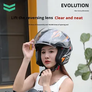 3C Certificado R05 Medio casco grande para hombres Mujeres Equipo de seguridad de espuma ABS universal para motocicletas Vehículos eléctricos Todas las estaciones - Product Image 3