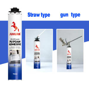 Adhésif en <span class=keywords><strong>mousse</strong></span> PU JUHUAN G22 pour panneaux XPS/EPS, <span class=keywords><strong>mousse</strong></span> de collage à faible expansion pour panneaux isolants - Product Image 2