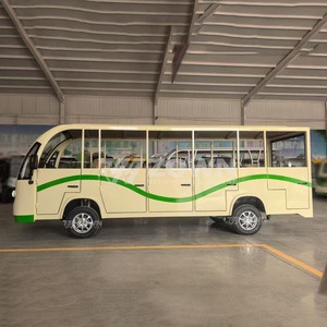 รถบัสไฟฟ้าเปิดหลังคา ความจุผู้โดยสารขนาดใหญ่ สำหรับรีสอร์ท ยานพาหนะขนส่งความเร็วต่ำ - Product Image 5