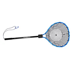 Blue Billow Rubber Fishing Net Large Folding Landing Net