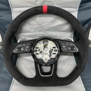 Volant sport haut de gamme en cuir véritable et fibre de carbone, nouveau style Pro pour <span class=keywords><strong>AUDI</strong></span> RS7 RS3 RS4 RS5 <span class=keywords><strong>RS6</strong></span> S8 Q3 Q5 A4 A5 - Product Image 2