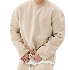 Felpa oversize in cotone di qualità in bianco <span class=keywords><strong>stampa</strong></span> Logo 100% felpa a girocollo in spugna francese <span class=keywords><strong>senza</strong></span> polsino orlo - Product Image 4