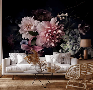 Papel tapiz de primera calidad, flores, papel tapiz fotográfico no tejido, decoración de pared elegante, papel de pared, sala de estar, papel tapiz de peonía Rosa natural - Product Image 1