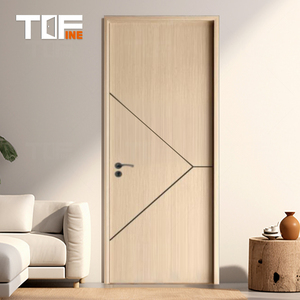 Moderno francés MDF PVC 8 pies oculto precolgado acero aluminio vidrio Interior secreto puertas de madera para casas con marcos - Product Image 4