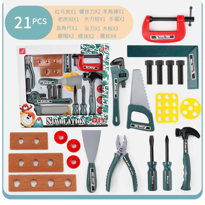 21 outils de réparation dans une boîte colorée - H211D