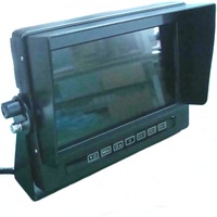 Monitor impermeable de 7 pulgadas, botón táctil, 3 canales de entrada, carcasa de aluminio, soporte en U con visera solar para maquinaria agrícola, vehículo