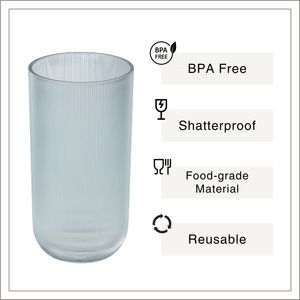 [Holar] Vaso Highball de Plástico Irrompible de 18oz con Diseño Rayado, Hecho en Taiwán, Venta al por Mayor para Restaurantes y Bistrós al Aire Libre - Product Image 2