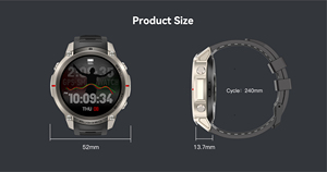 นาฬิกาอัจฉริยะสำหรับกิจกรรมกลางแจ้ง DM59 Compass 5ATM กันน้ำ พร้อม GPS หน้าจอ AMOLED แสดงผลตลอดเวลา แผนที่ออฟไลน์ ตัวติดตามกิจกรรมสำหรับปีนเขาและปั่นจักรยาน - Product Image 5