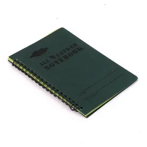 Wasserdichter Allwetter-Duschtaschen-Notizblock mit Abdeckung Steno Pad Memo Book mit Green Grid Paper Spiral-Notizbuch