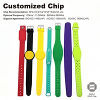 Bracelets intelligents NFC RFID en silicone, rouge, jaune, blanc, noir, impression de logo personnalisée, caoutchouc ovale réglable