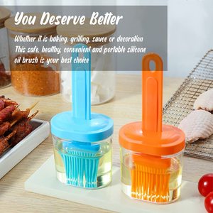 Pinceau de cuisine 2-en-1 en silicone résistant à la chaleur pour badigeonner, pâtisserie, cuisson, barbecue, étaler huile, beurre, sauces - Product Image 5