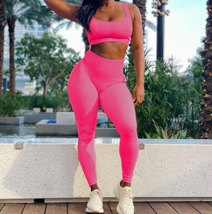 <span class=keywords><strong>Collezione</strong></span> di Colori Tan Più Popolari, Leggings Sportivi Aderenti in Jersey a Coste, Leggings da Palestra Senza Cuciture per Donne - Product Image 2