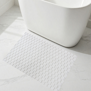 Tapis de bain et de douche Desep en coton recyclé de luxe à motifs géométriques, lavable en machine, pour la maison et l'hôtel, sur mesure 60x100cm, fabriqué en Turquie - Product Image 1