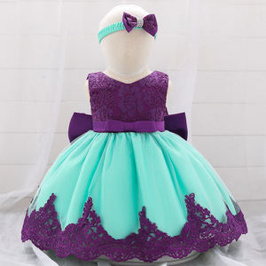 Vestido de Princesa para Bebé Niña 2026, Diseño Color Block con Lazo, Sin Mangas, para Fiesta de Cumpleaños - Product Image 5