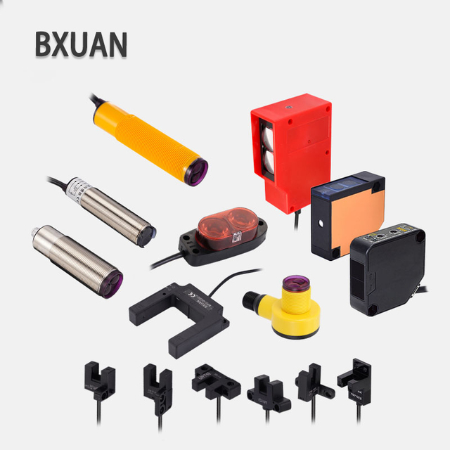 BXUAN BPS-CF30 18MM Diffuse Reflection Photoelectric Switch Sensor 10-30cm PNP NO NC 4-Wire DC 24V Optical Proximity Sensor
