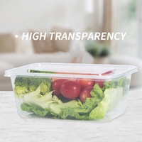 Boîtes à lunch en plastique transparent de 17 oz et 22 oz avec couvercles, empilables, pour emporter, contenants de stockage alimentaire