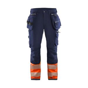 Blaklader-199316428953C64 Hi-Vis 4-Way-stretch กางเกงสีกรมท่า/ส้ม-EAN 7330509838204 HI-VIS Workwear - Product Image 1