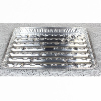 Barquette rectangulaire en aluminium avec emballage jetable de qualité alimentaire, résistante au four, pour la cuisson et les barbecues en plein air