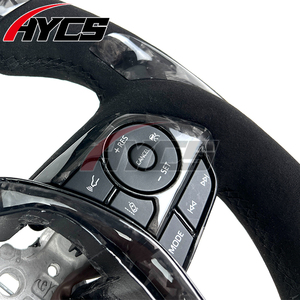 <span class=keywords><strong>Volante</strong></span> de Fibra de Carbono Forjado Personalizado para Toyota Camry Gen 8th 2018-2023 Estilo <span class=keywords><strong>Deportivo</strong></span> <span class=keywords><strong>TRD</strong></span> con Forma de D y Cuero de Gamuza - Product Image 5