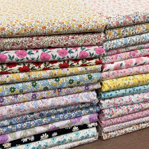 Happeak 10x10 inch vuông 7PCS SET precut 25cm vải <span class=keywords><strong>cotton</strong></span> hữu cơ đa màu in Quilting bó dệt hữu cơ - Product Image 1