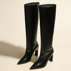 Nuovi <span class=keywords><strong>Stivali</strong></span> Lunghi Neri Retrò Autunno-Inverno 2026 per Donna, <span class=keywords><strong>Stivali</strong></span> a Punta <span class=keywords><strong>Sotto</strong></span> il <span class=keywords><strong>Ginocchio</strong></span>, <span class=keywords><strong>Stivali</strong></span> Alti Stile Cavaliere - Product Image 1