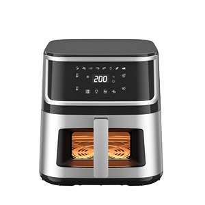 Freidora de aire con pantalla táctil Visual para el hogar inteligente, <span class=keywords><strong>horno</strong></span> eléctrico sin aceite con Chip multifunción para el hogar, coche, RV, uso en hoteles - Product Image 3