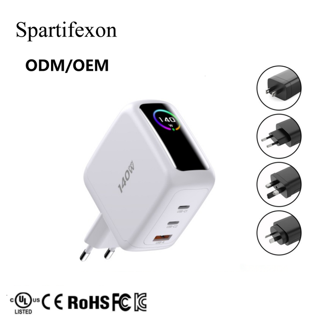 HotSale 140W 100W Multi Port USB Type-C Fast Charger with PD Gan Technology for 17 Laptop & Tablet Camera OTP Protection