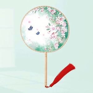 Abanico de Mano Plegable de Bambú Personalizado, Diseño Decorativo Pintado con Arte Folclórico de Ángeles, para Regalo Promocional Empresarial - Product Image 3