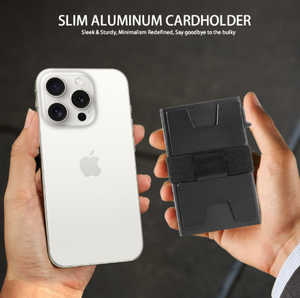 Portefeuille fin en aluminium avec logo personnalisé et fermeture à bouton en métal pour cartes de crédit avec blocage RFID - Product Image 5