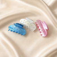 Pinces à cheveux requin texturées en strass givrés pour femmes et filles, adorables accessoires capillaires coréens en acétate, bijoux