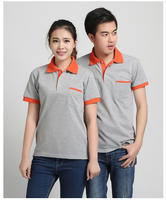 Polo à poche poitrine contrastante, manches courtes respirantes, uniforme pour personnel de restaurant, logo personnalisé, vente en gros